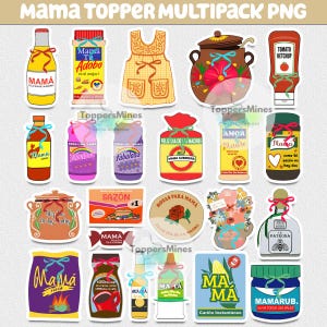 Bundle 20+ Mama Topper Multipack PNG Bundle, Retro Madre png, Spanish Mama png, Felice Festa della Mamma png, Gif per la Mamma Latina png