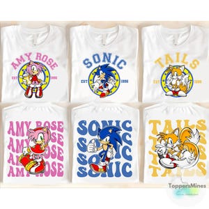 Two-Sided Retro Sonic the Hedgehog Shirt, Sonic and Friend Shirt, Sonic Tails Shirt, Sonic Group Matching Shirt