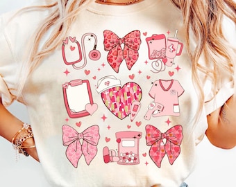 Pink Valentine Nurse Png, Valentine Nurse Coquette Png, Cupids Favorite Nurse Png, Nurse Valentines Brushstroke Design, Valentines Day PNG