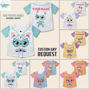 Personalized SuperKitties Baseball Jersey, Super Kitties Family Birthday Shirt, Custom Super Kitties Shirt, Super Kitties Kids Shirt