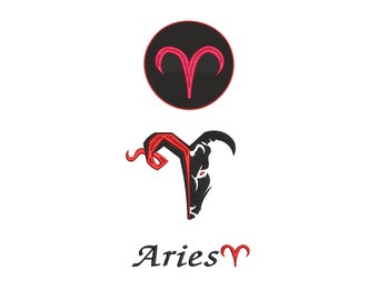 Aries Zodiac Sign [BUNDLE] Machine Embroidery Design. Multiple Sizes