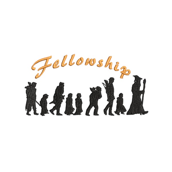 Lord of the Rings "Fellowship" Machine Embroidery Design. Multiple Sizes