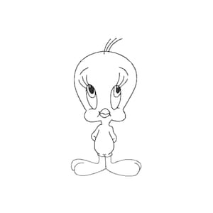 Tweety Looney Tunes Outline Machine Embroidery Design. Múltiples tamaños