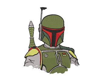 Star Wars Boba Fett Machine Embroidery Design. Multiple Sizes