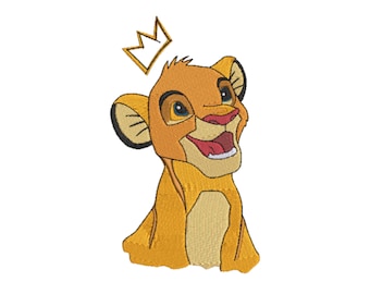 Lion King Simba Machine Embroidery Design. Multiple Sizes