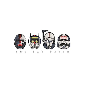 Star Wars &quot;The Bad Batch&quot; Machine Embroidery Design. Multiple Sizes