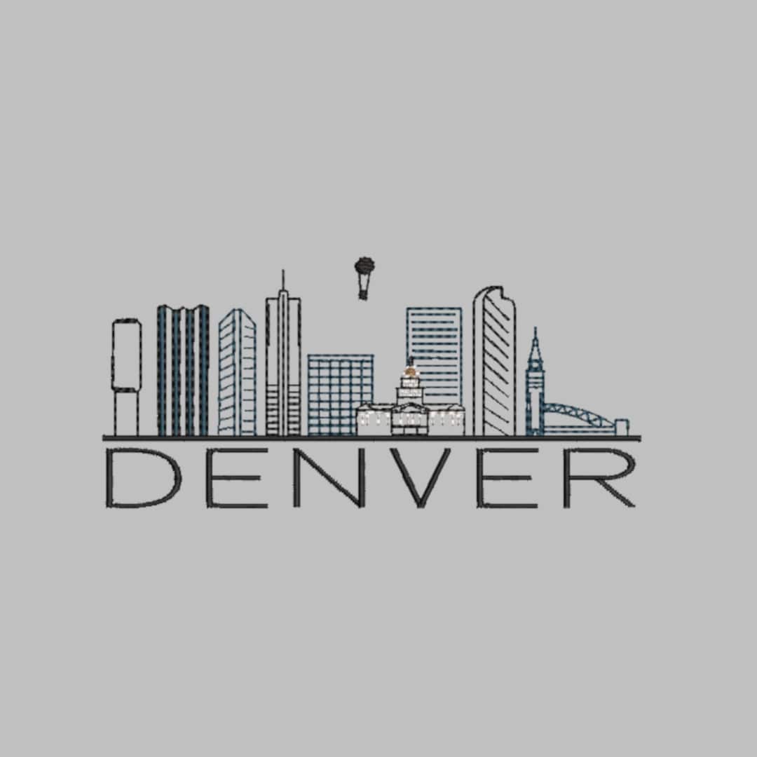 Denver City Machine Embroidery Design. Multiple Sizes Etsy