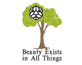 Mental Health "Beauty Exists in All Things"  Machine Embroidery Design. Multiple Sizes