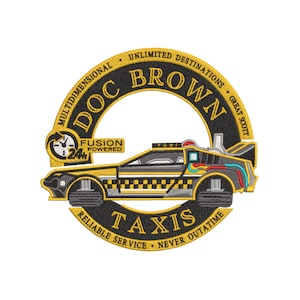 Back to the Future DeLorean Taxi Stickdatei. Mehrere Größen