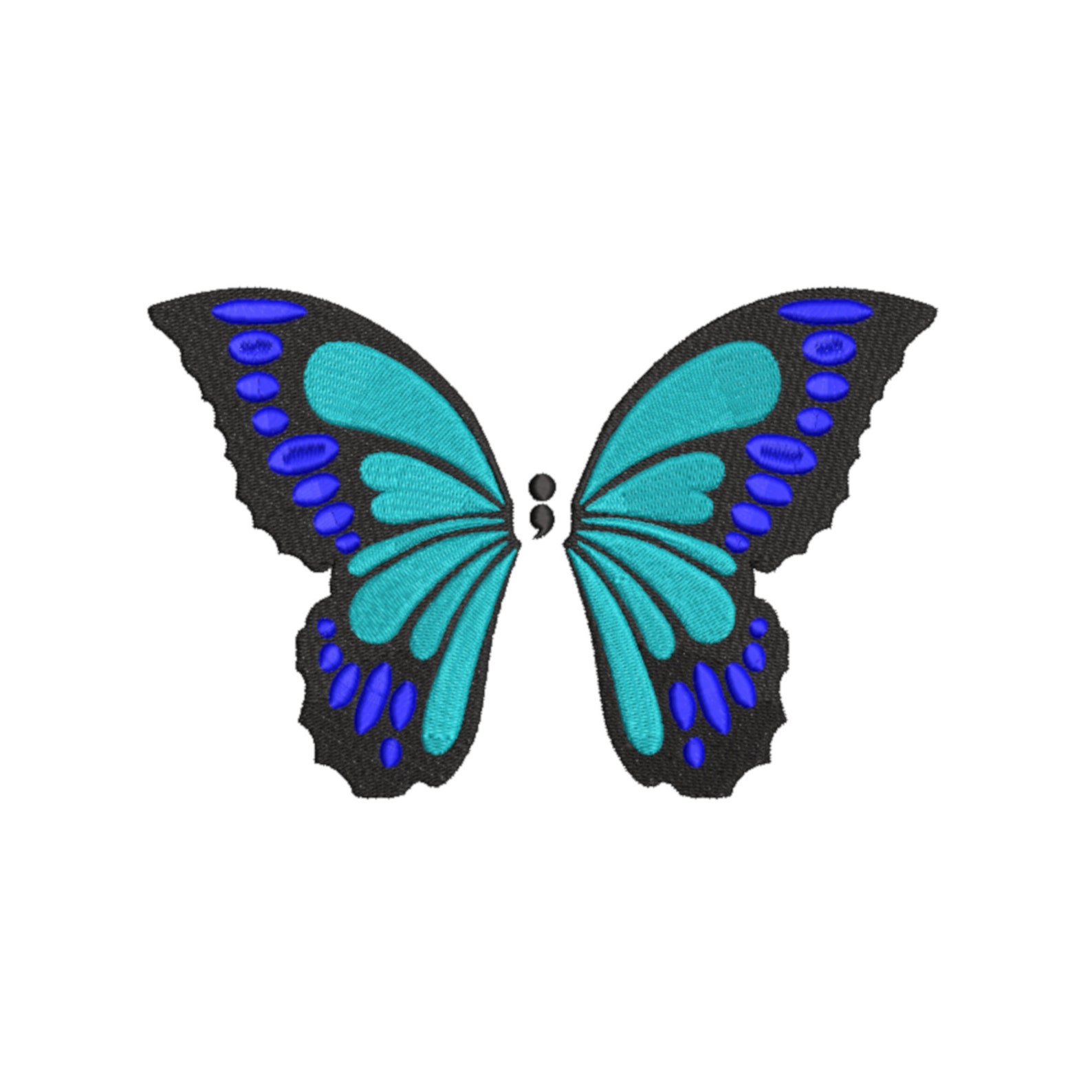 Semicolon Mental Health Butterfly Machine Embroidery Design. Etsy