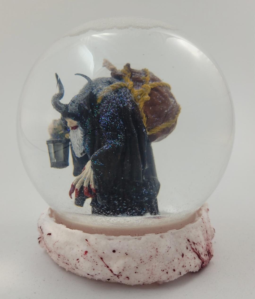 Krampus Miniature Snow Globe With Glow in the Dark Lantern Etsy
