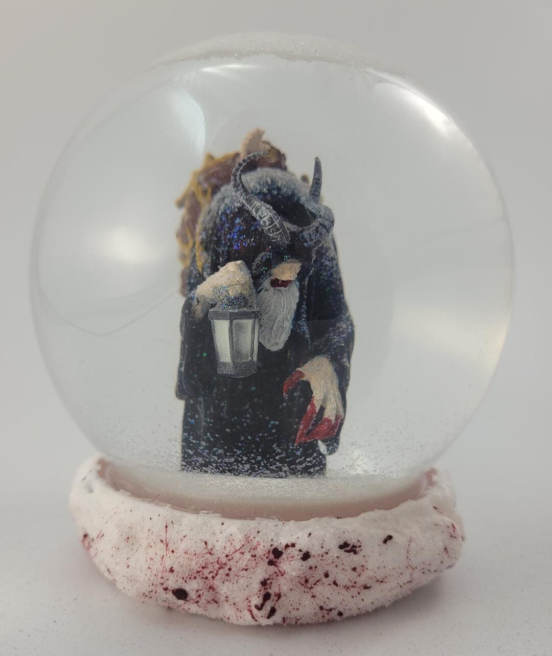 Krampus Miniature Snow Globe With Glow in the Dark Lantern Etsy