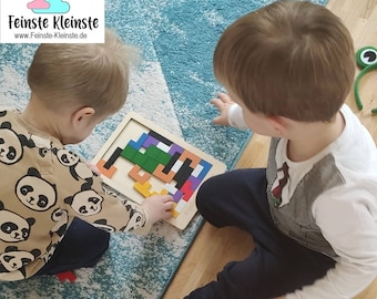 Entdecke das Magische: Personalisiertes 3D Tetris Holz Puzzle für kreative Köpfe – Ein Unikat, das die ganze Familie verbindet!