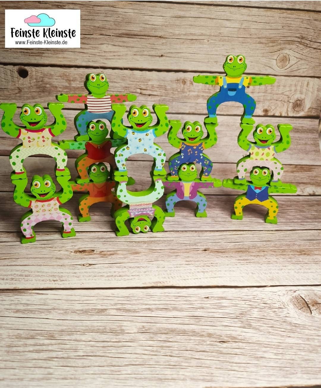 12 Colorful Frogs Stacking Balancing Game Colorful Frogs - Etsy