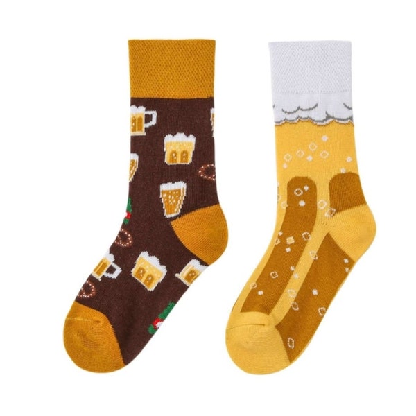 Lustige warme Socken mit Biermotiv, lustige Socken