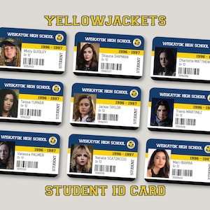 YELLOWJACKETS / Tessere identificative per studenti dei personaggi della Wiskayok High School in PVC / Shauna Jackie Lottie Nat Tai Van Misty Mari (disponibili personalizzazioni!)