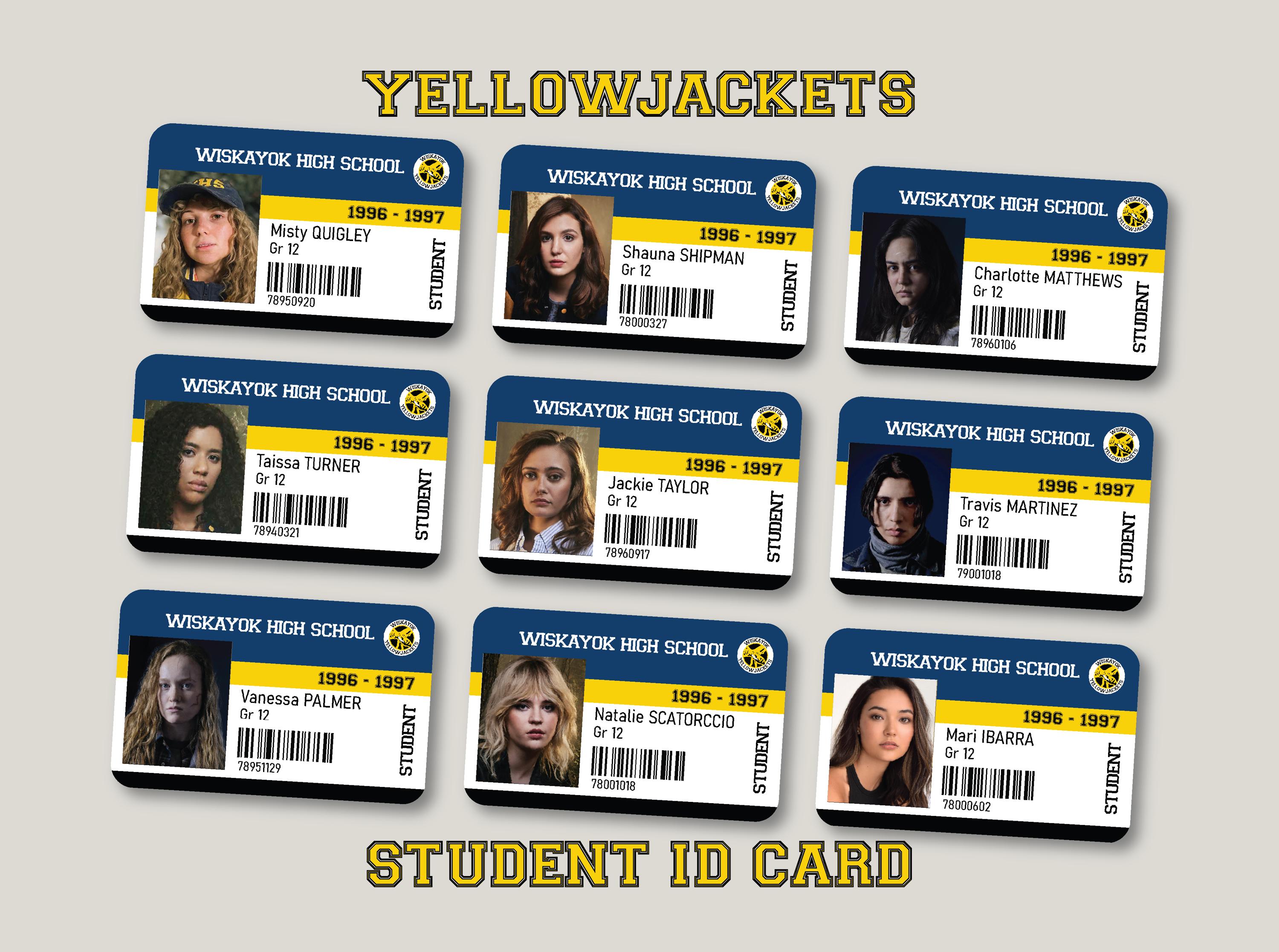 YELLOWJACKETS | Wiskayok High School Character Student ID Cards