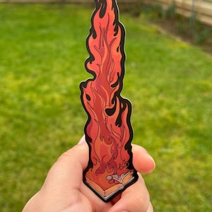 Lesezeichen für Buchliebhaber - Feuer, Kerze, Feder, Buntstift, Kaffee, Pilze, Bücherregal für Freundinnen als Geschenk für die Liebe