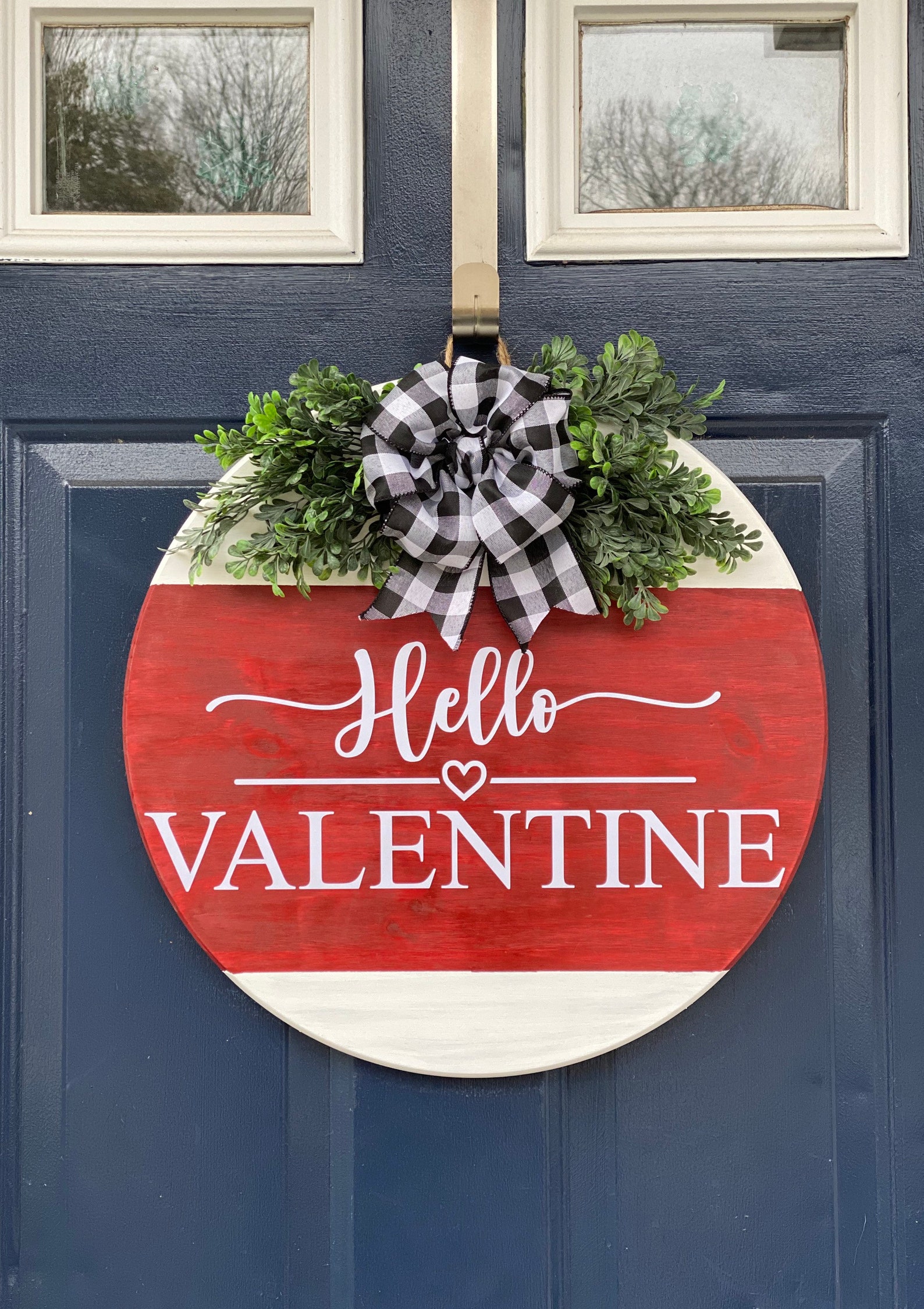 Hello Valentine Front Door Decor Valentines Day Door | Etsy