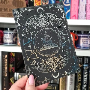 Black foiled Insert for Kindle/ E Reader with optional bookmark