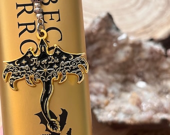 Fourth Wing Dragon Bookmark or Keychain: empyrean series - officially licensed - fly or die - ORIGINAL DESIGN