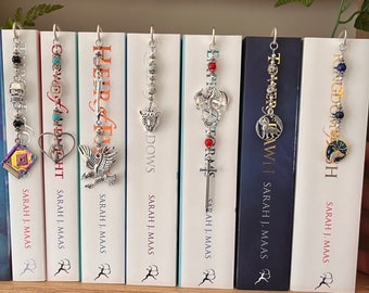 TOG throne of glass bookmark set - officially licensed by Sarah J Maas - booktok fandom - hand made crystal unique gift.