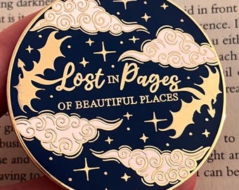 Lost in Pages of Beautiful Places Hard Enamel Magnet or Kindle Grip