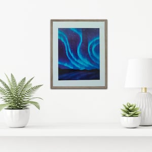 Aurora Borealis Kunstdruck | Nordlichter Wanddekor | Lebendige himmlische Landschaft für Zuhause und Büro