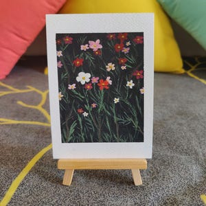 Wildflower Gouache Painting – Original Botanical Floral Art – Mini Floral Wall Art – Cottagecore Nature-Inspired Handmade Artwork on Paper