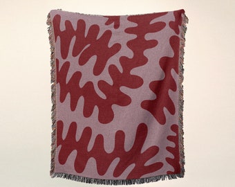 WIGGLE Woven Throw Blanket - 100% Cotton, Sustainable Blanket for Cozy Homes, Stylish Interior Upgrade, Thick and Comfortable Decor Accent.