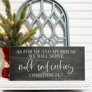 Milk and Cookies Wood Sign, Religious Inspired Christmas Sign, Christmas 24/7 Sign, Holiday Decor, Winter Decor, Modern Farmhouse Sign