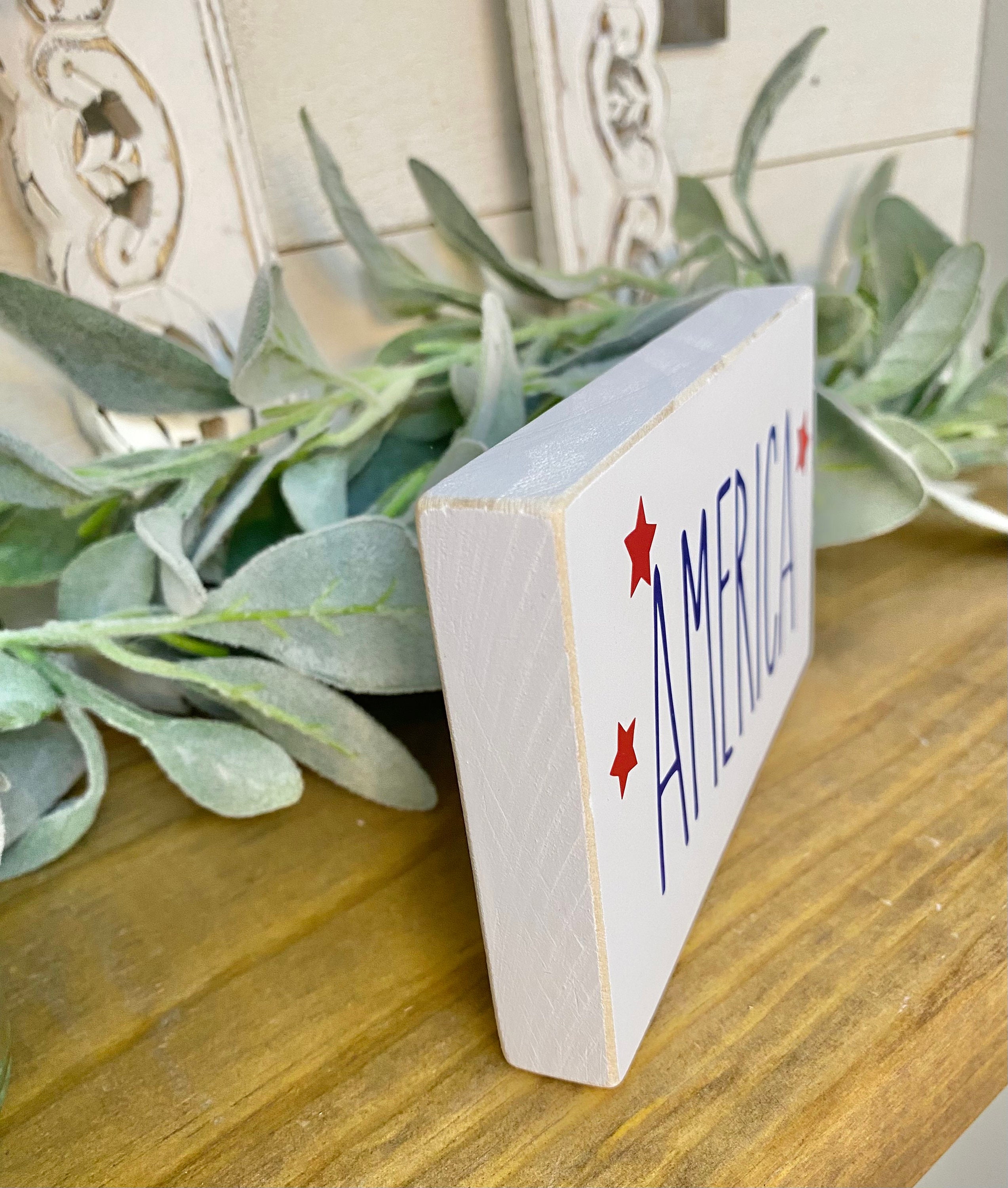 America, Liberty, Freedom Set of 3 Wood Signs, 4th of July Block Signs ...