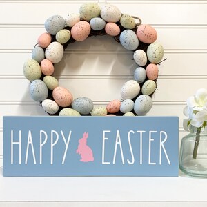 Happy Easter Sign, Easter Home Decor, Spring Wood Sign, Modern Farmhouse Decor, Handmade Wood Sign, Easter Shelf Sitter