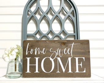 Home Sweet Home Sign, Wooden Home Sign, Farmhouse Home Decor, Entryway Decor, Gift for the Home, Wood Home Decor, Modern Farmhouse Decor