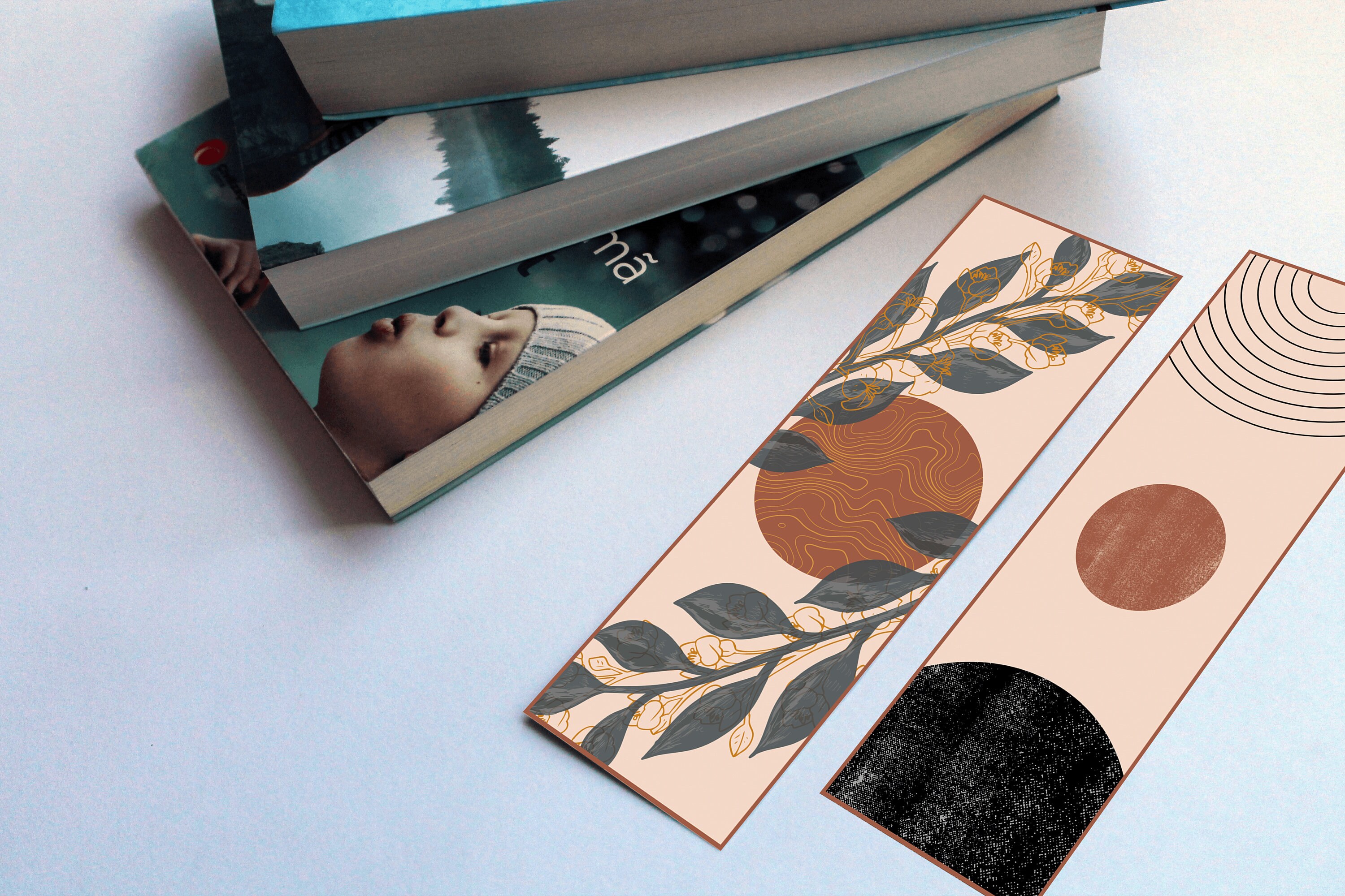 retro minimal vintage bookmark printable set instant etsy