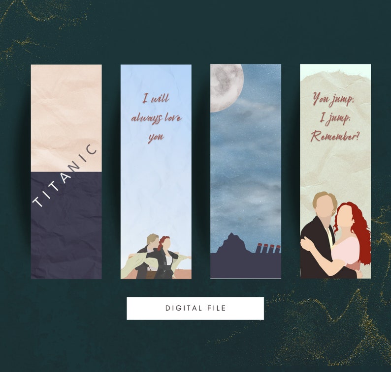 TITANIC Bookmark Printable Set Instant Download Print - Etsy