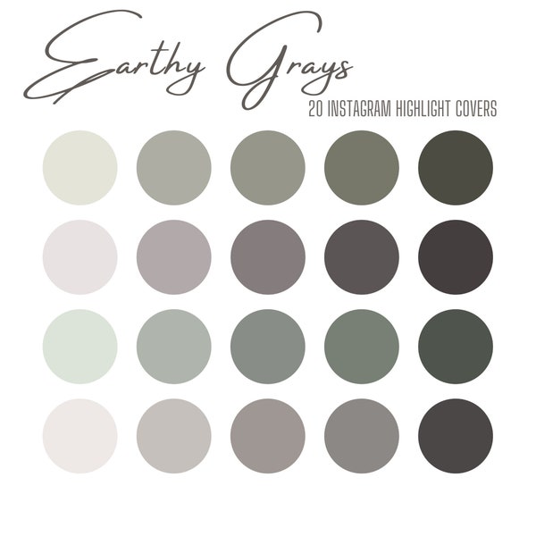 Instagram Highlight Covers | Earthy Grays | 20 Neutral Warm Grays | Ready to Download and Install