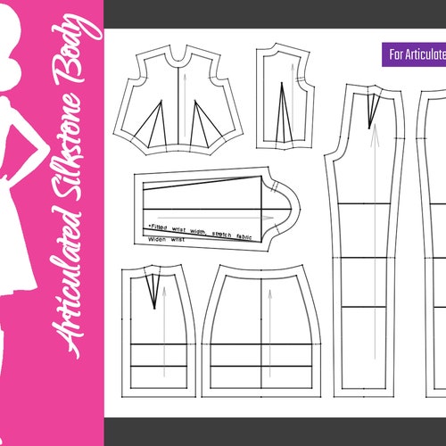 Barbie Articulated Silkstone the Basic Pattern Set Block - Etsy