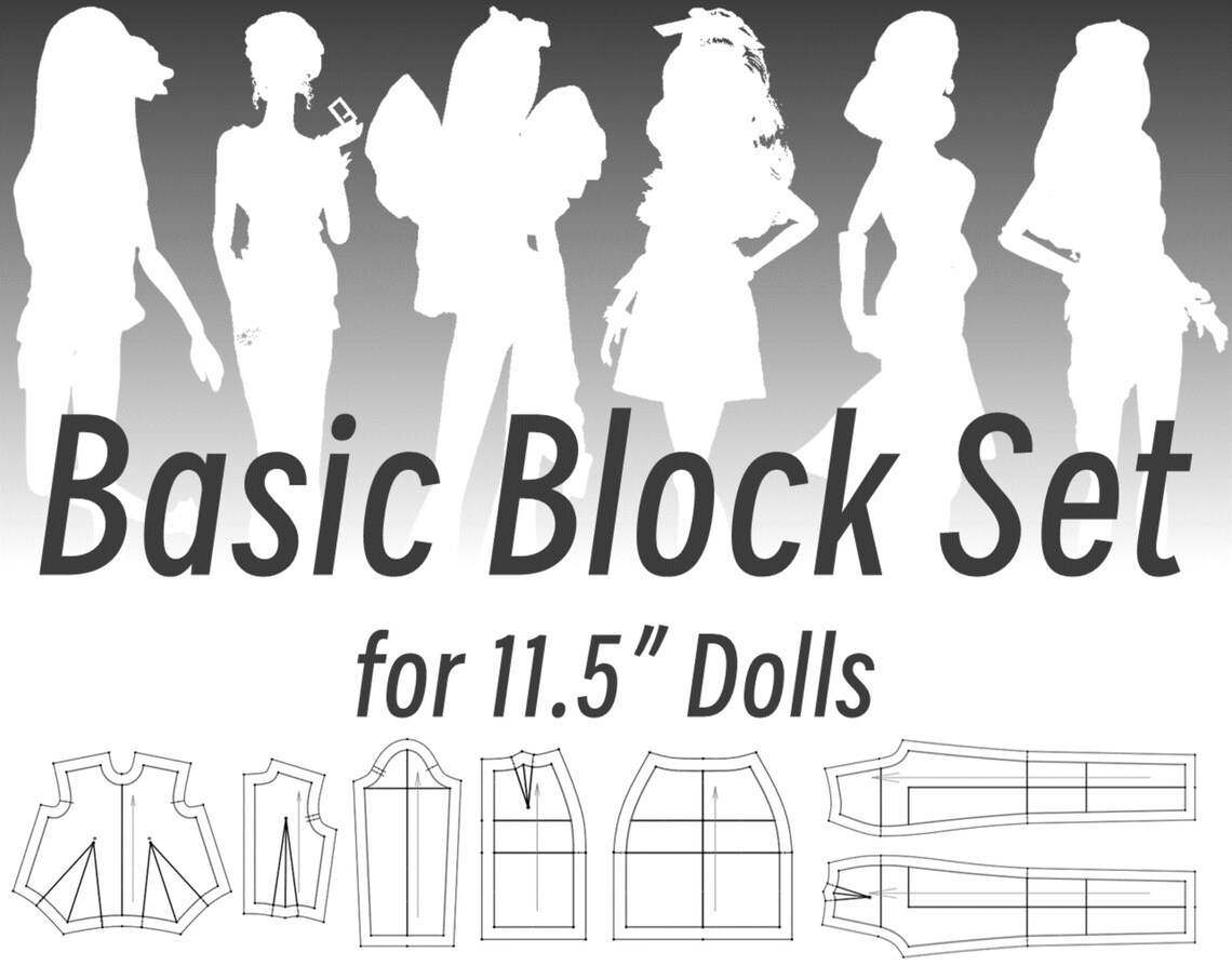 The Basic Pattern Set Block Sloper Foundation 11.5" 12" 1/6 Scale ...