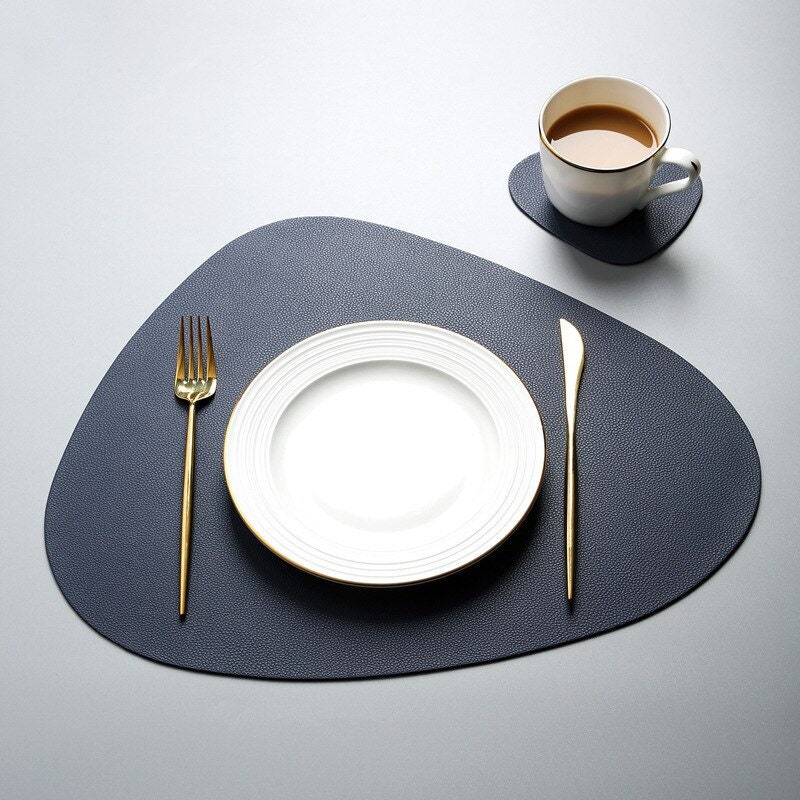 Modern Placemats Home Gift Irregaular Leather Placemat Non Etsy