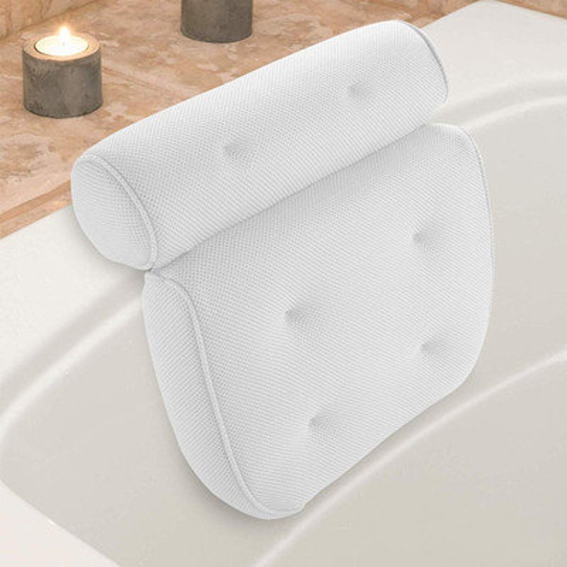 Bath Pillow Nonslip Suction Cups Bath Pillow Spa with Head Etsy