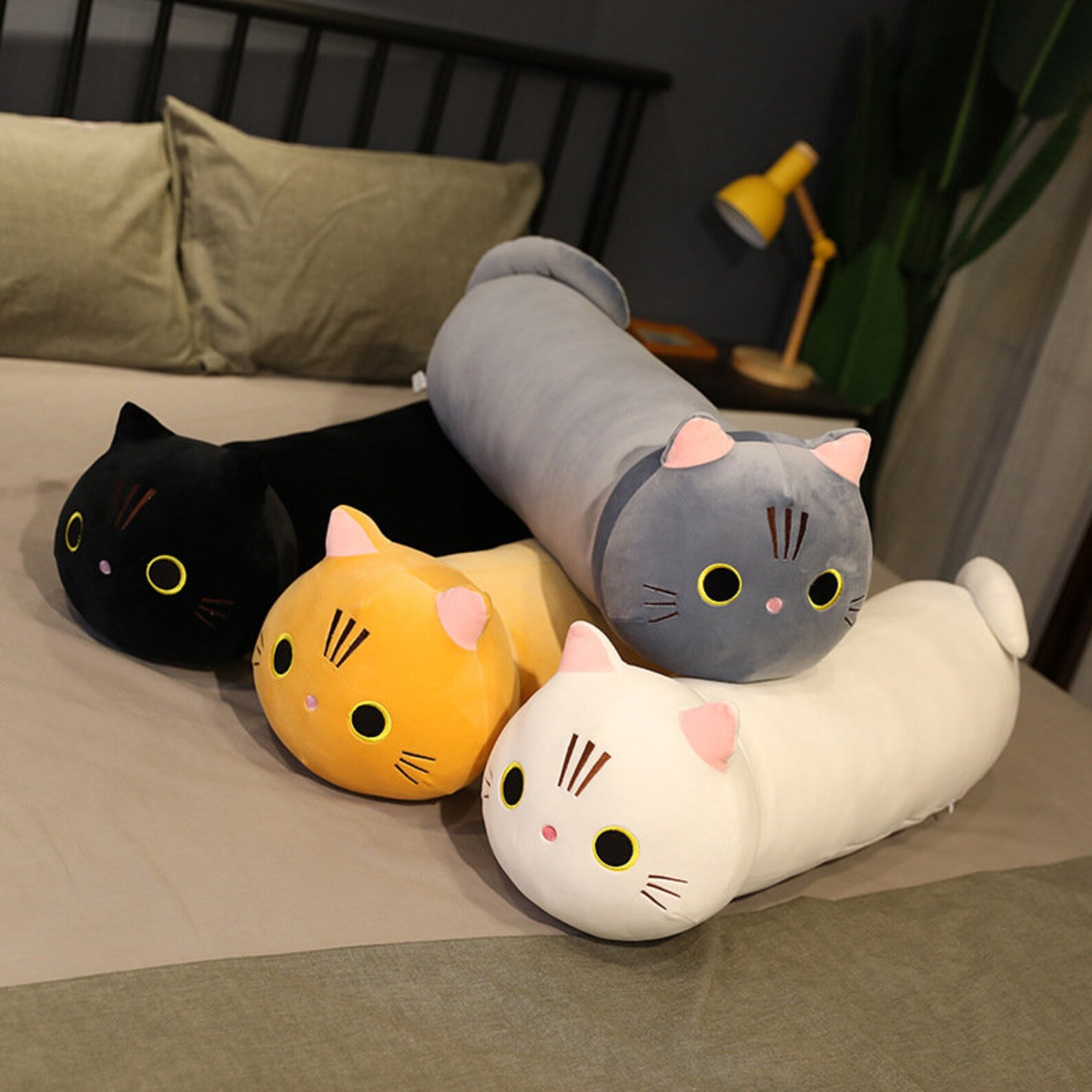 Cat long pillow plush toy Cat plush doll pillow Sleeping Etsy