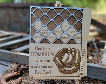 Instant Download | Fathers Day Baseball Design | God Hit a Homerun File | SVG | Laser Cutting Idea for Pop / Papa / Pawpaw / Grandpa / Dad