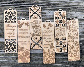 Solo download digitale / Segnalibri per la festa della mamma / SVG / File di taglio laser