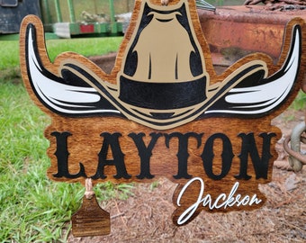 Hospital Door Hanger | Birth Stat Sign | Western Theme | Custom Made