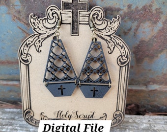 Download istantaneo / PNG SVG / Orecchini tagliati al laser / Design basato sulla fede
