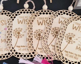 Custom Mother's Day Gift | Finger Print Dandelion | Honey Comb Border | MawMaw, Granny, Gigi, Nana | Couldn't Wish for a Better Mom