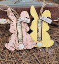 Custom Easter Bunny Money Holder | Wood Creations | Easter Basket Tag