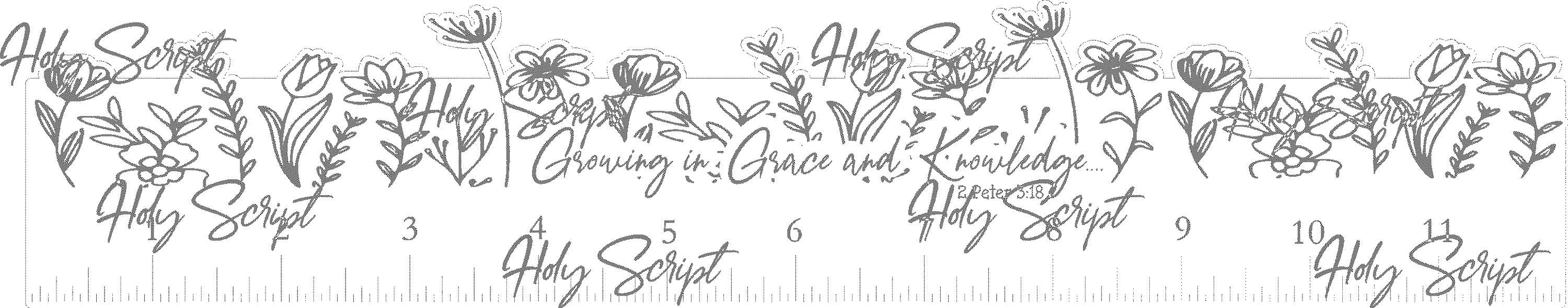 Digital Download | SVG PNG | Grow in Grace Ruler | 12 in | Faith Based ...