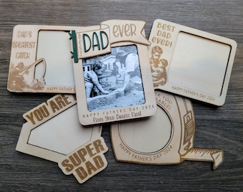 Fathers Day gift | Super dad | Dads Best Catch | Immeasurable love | Picture frame | Magnets